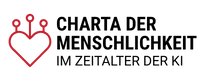 Logo Charta der Menschlichkeit KI – Herzsymbol mit KI-Verbindungen